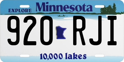 MN license plate 920RJI
