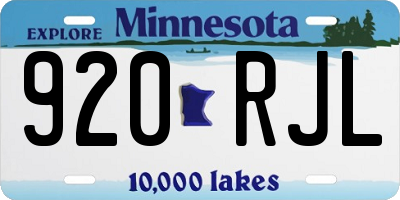 MN license plate 920RJL