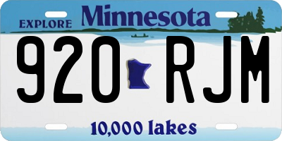 MN license plate 920RJM