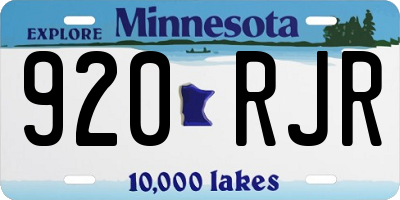 MN license plate 920RJR