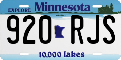 MN license plate 920RJS