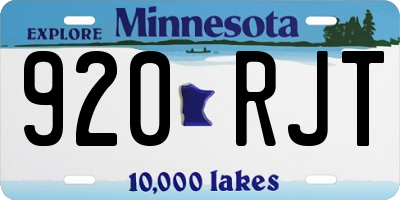 MN license plate 920RJT