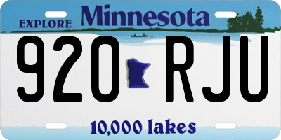 MN license plate 920RJU