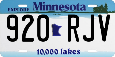MN license plate 920RJV