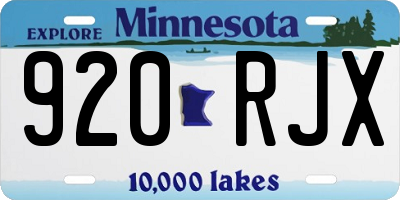 MN license plate 920RJX
