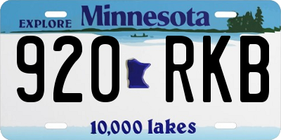 MN license plate 920RKB