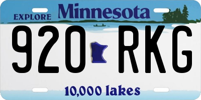 MN license plate 920RKG