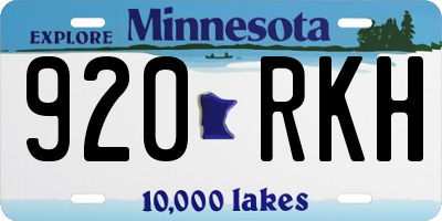 MN license plate 920RKH