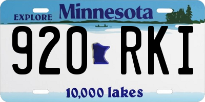 MN license plate 920RKI