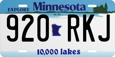 MN license plate 920RKJ