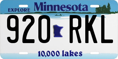 MN license plate 920RKL