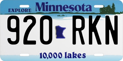 MN license plate 920RKN