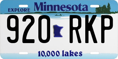 MN license plate 920RKP