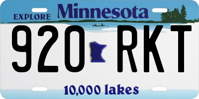 MN license plate 920RKT