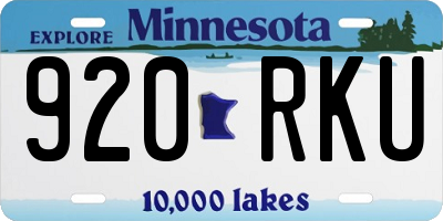 MN license plate 920RKU