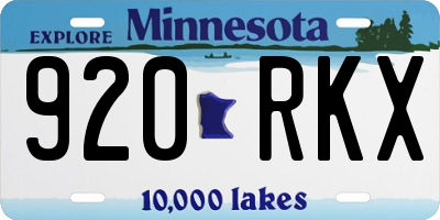 MN license plate 920RKX