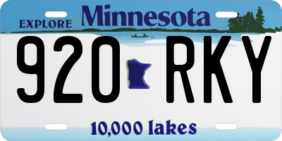 MN license plate 920RKY