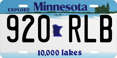 MN license plate 920RLB