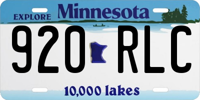 MN license plate 920RLC