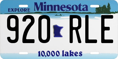 MN license plate 920RLE