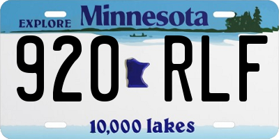 MN license plate 920RLF