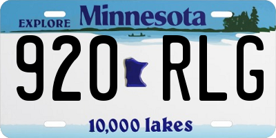 MN license plate 920RLG