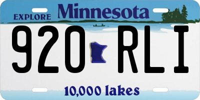MN license plate 920RLI