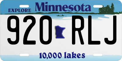 MN license plate 920RLJ