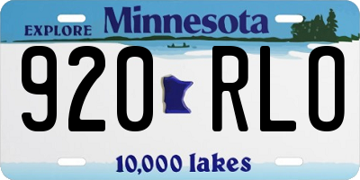 MN license plate 920RLO