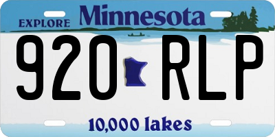 MN license plate 920RLP