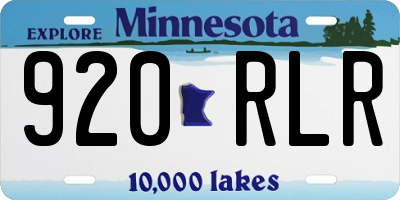 MN license plate 920RLR