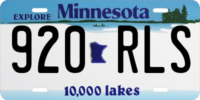 MN license plate 920RLS