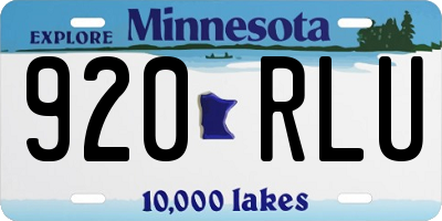 MN license plate 920RLU
