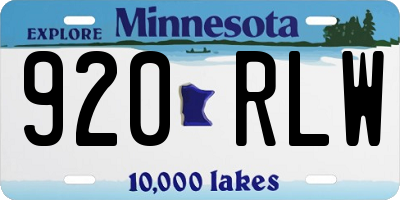 MN license plate 920RLW