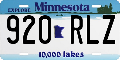 MN license plate 920RLZ