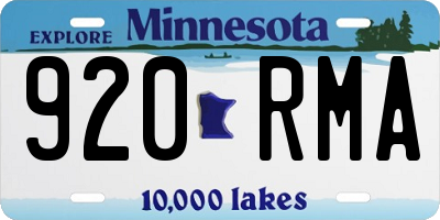 MN license plate 920RMA
