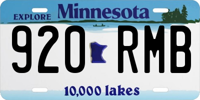 MN license plate 920RMB