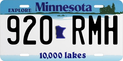 MN license plate 920RMH