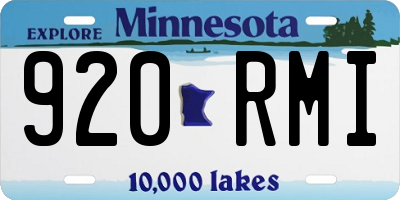 MN license plate 920RMI