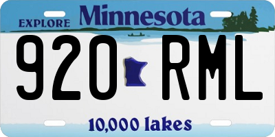 MN license plate 920RML