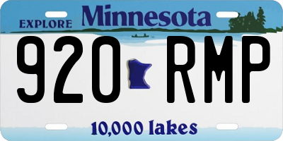 MN license plate 920RMP