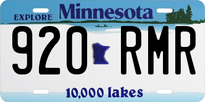 MN license plate 920RMR