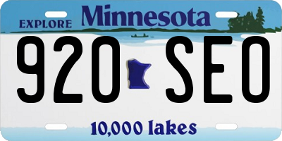 MN license plate 920SEO