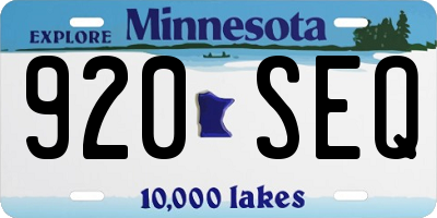 MN license plate 920SEQ
