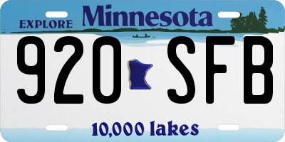 MN license plate 920SFB