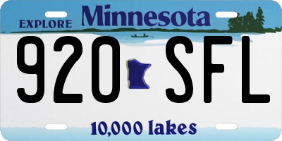 MN license plate 920SFL