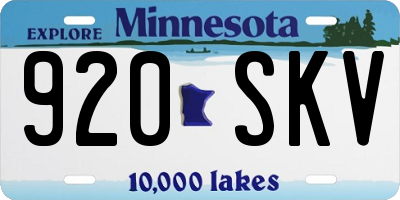MN license plate 920SKV