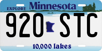 MN license plate 920STC