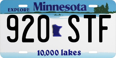 MN license plate 920STF