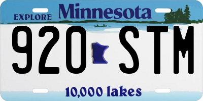 MN license plate 920STM